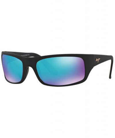 Peahi Polarized Sunglasses 202 Blue Hawaii Collection BLACK MATTE/BLUE MIRROR POLAR $47.43 Unisex
