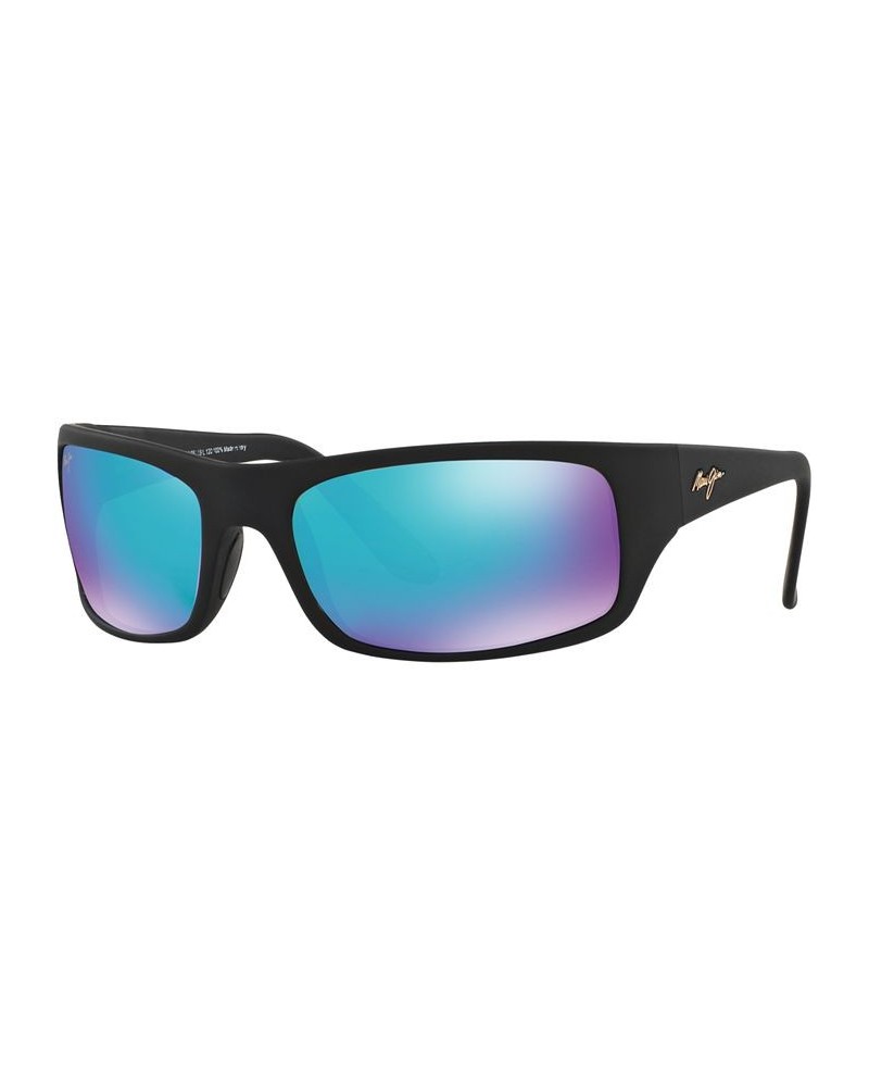 Peahi Polarized Sunglasses 202 Blue Hawaii Collection BLACK MATTE/BLUE MIRROR POLAR $47.43 Unisex