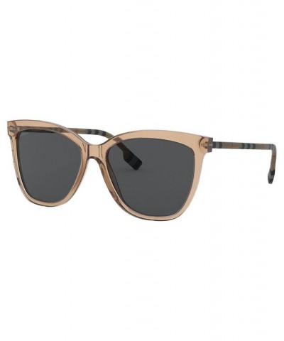 Women's Polarized Sunglasses BE4308 TRANSPARENT BROWN/GREY $35.56 Womens