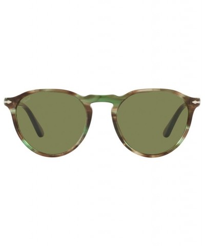 Unisex Sunglasses PO3286S 51 Striped Green $33.48 Unisex