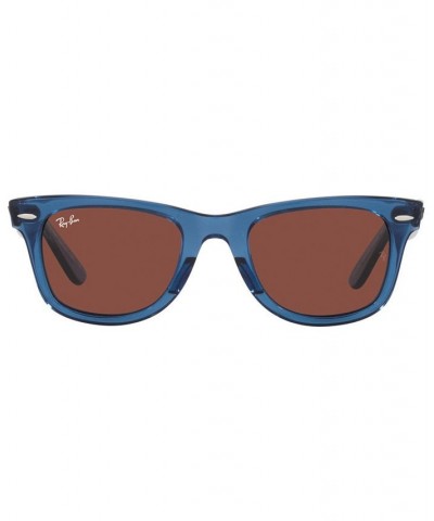 Unisex Sunglasses RB2140 WAYFARER 50 Transparent Blue $41.52 Unisex