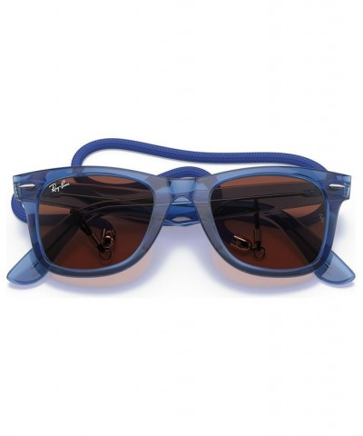 Unisex Sunglasses RB2140 WAYFARER 50 Transparent Blue $41.52 Unisex