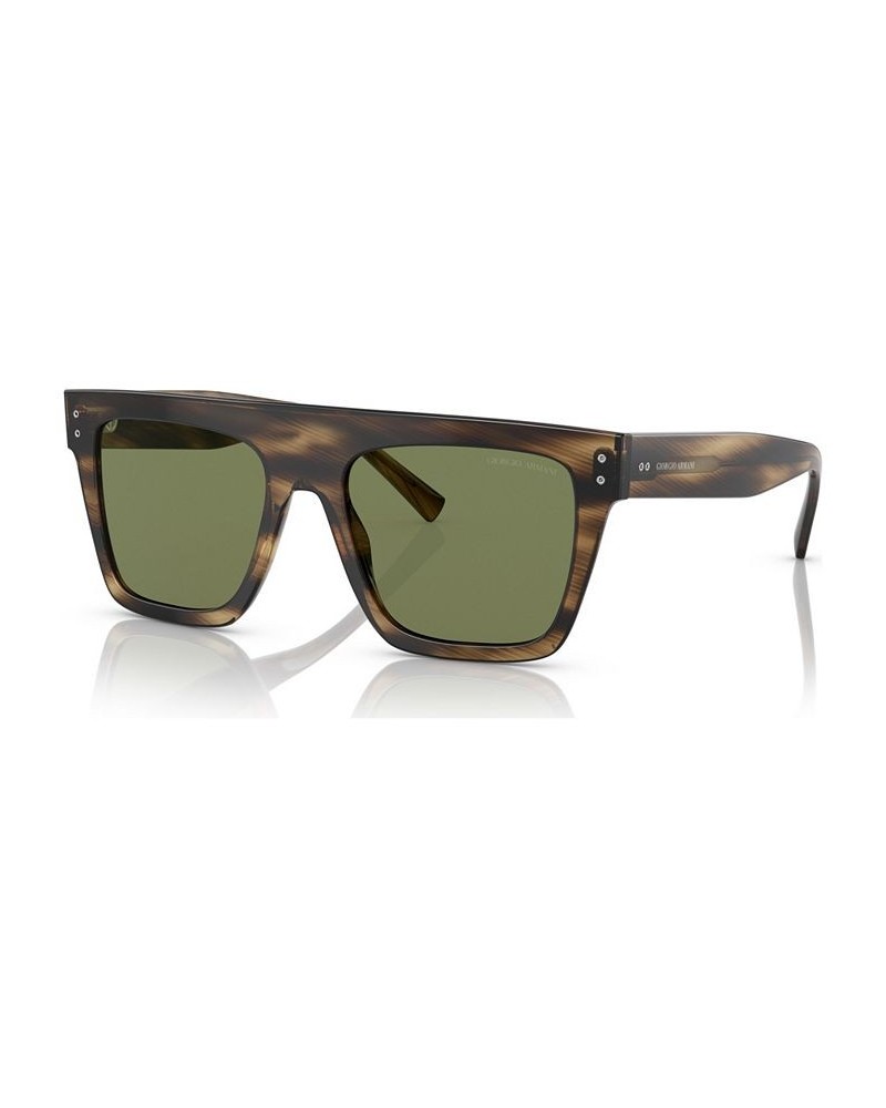Unisex Sunglasses AR817752-X Striped Brown $112.50 Unisex