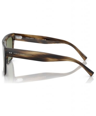 Unisex Sunglasses AR817752-X Striped Brown $112.50 Unisex