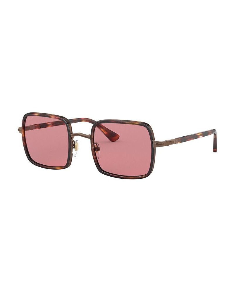 Unisex Sunglasses PO2475S 50 BROWN & STRIPED BORDEAUX $32.13 Unisex