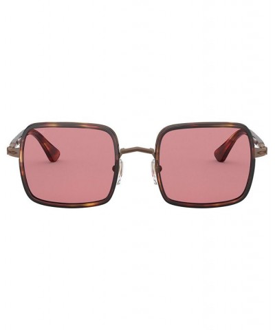 Unisex Sunglasses PO2475S 50 BROWN & STRIPED BORDEAUX $32.13 Unisex