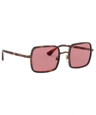 Unisex Sunglasses PO2475S 50 BROWN & STRIPED BORDEAUX $32.13 Unisex