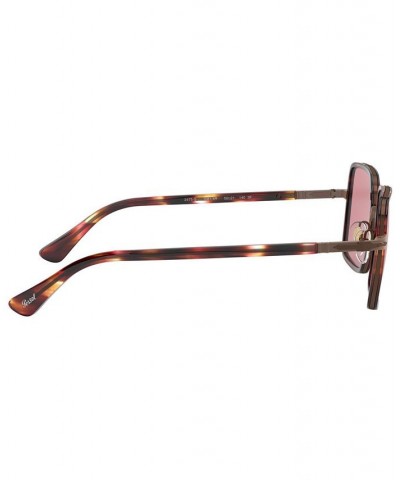 Unisex Sunglasses PO2475S 50 BROWN & STRIPED BORDEAUX $32.13 Unisex