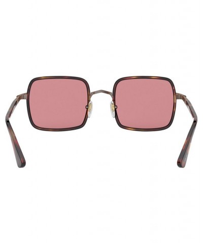 Unisex Sunglasses PO2475S 50 BROWN & STRIPED BORDEAUX $32.13 Unisex