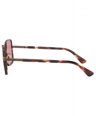 Unisex Sunglasses PO2475S 50 BROWN & STRIPED BORDEAUX $32.13 Unisex