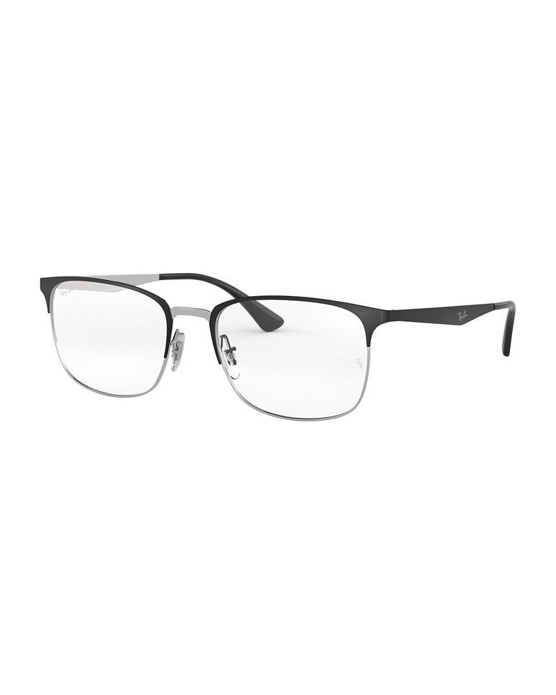 RX6421 Unisex Rectangle Eyeglasses Gray Silver $23.27 Unisex