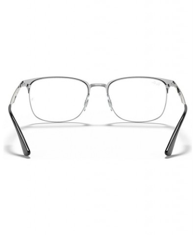 RX6421 Unisex Rectangle Eyeglasses Gray Silver $23.27 Unisex