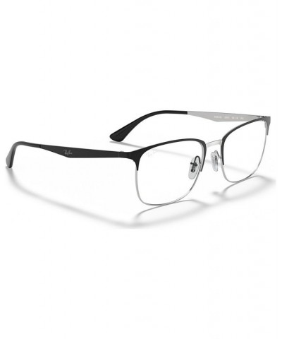 RX6421 Unisex Rectangle Eyeglasses Gray Silver $23.27 Unisex