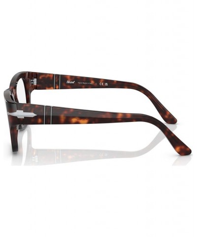 Unisex Rectangle Eyeglasses PO3297V52-O Havana $72.00 Unisex