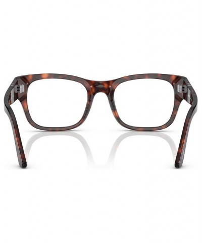 Unisex Rectangle Eyeglasses PO3297V52-O Havana $72.00 Unisex