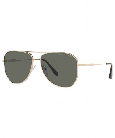 Polarized Sunglasses 0PR 63XS Pale Gold-Tone $91.77 Unisex