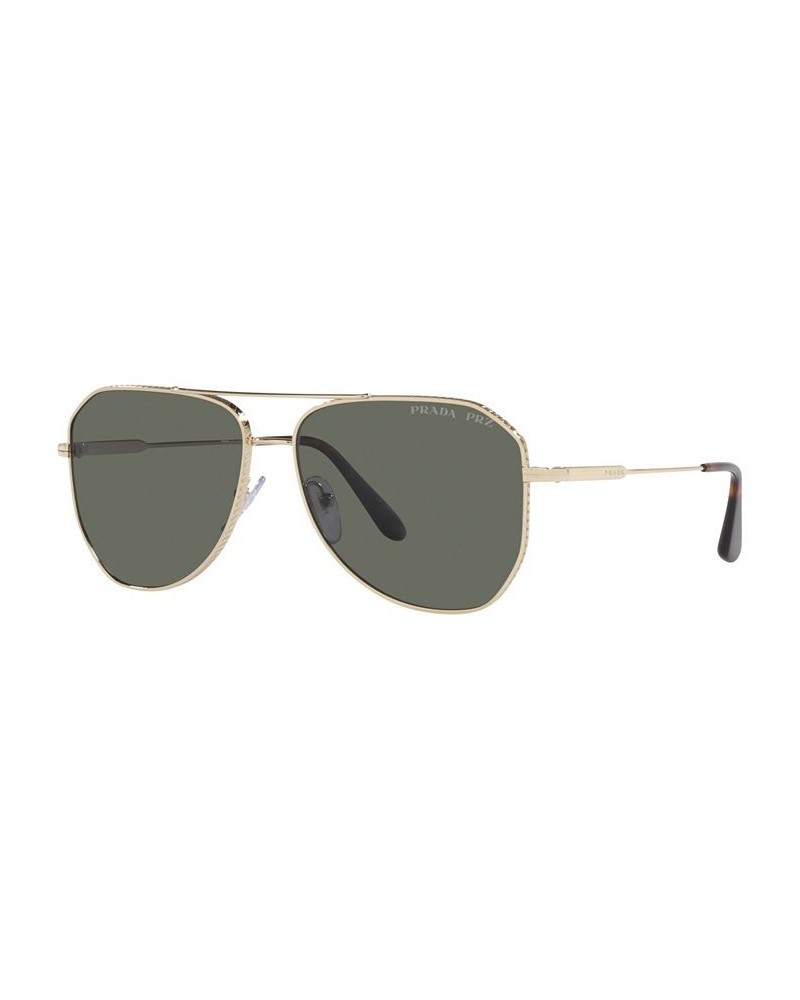 Polarized Sunglasses 0PR 63XS Pale Gold-Tone $91.77 Unisex