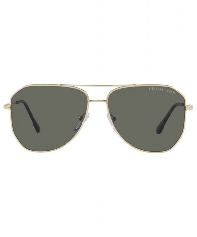 Polarized Sunglasses 0PR 63XS Pale Gold-Tone $91.77 Unisex