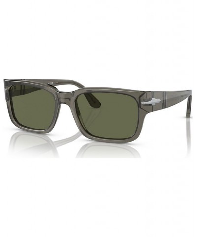 Men's Polarized Sunglasses PO3315S Transparent Taupe Gray $84.41 Mens