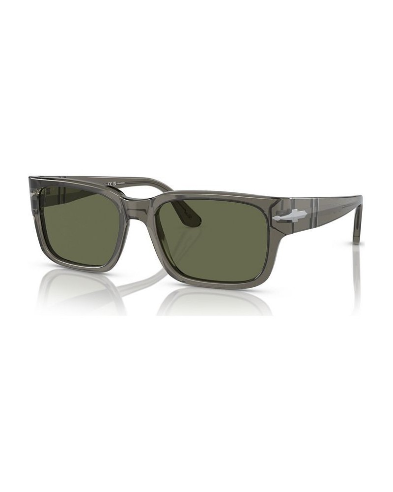 Men's Polarized Sunglasses PO3315S Transparent Taupe Gray $84.41 Mens