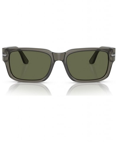 Men's Polarized Sunglasses PO3315S Transparent Taupe Gray $84.41 Mens