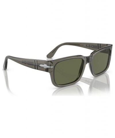 Men's Polarized Sunglasses PO3315S Transparent Taupe Gray $84.41 Mens