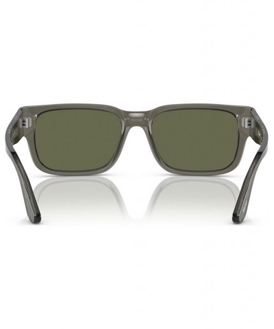 Men's Polarized Sunglasses PO3315S Transparent Taupe Gray $84.41 Mens