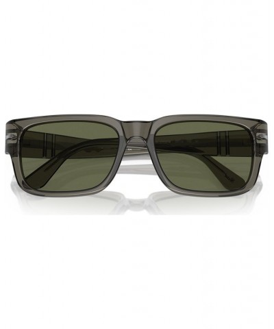 Men's Polarized Sunglasses PO3315S Transparent Taupe Gray $84.41 Mens