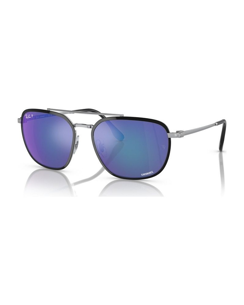 Men's Polarized Sunglasses RB3708 Chromance Black on Silver-Tone $62.10 Mens