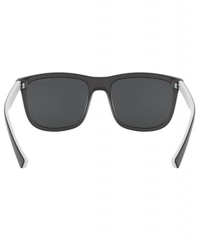 Armani Exchange Men's Polarized Sunglasses AX4093S MATTE BLACK/POLAR DARK GREY MIRROR SILVER $26.64 Mens