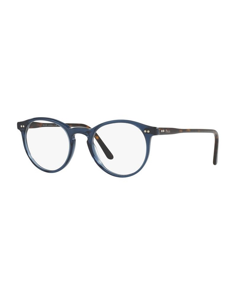 PH2083 Men's Phantos Eyeglasses Shiny Transparent Blue $31.62 Mens