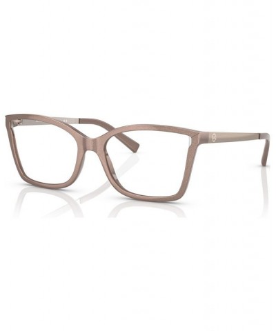 Women's Rectangle Eyeglasses MK405852-O Blush Camel Pearlized $30.24 Womens