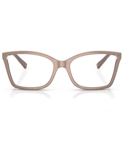 Women's Rectangle Eyeglasses MK405852-O Blush Camel Pearlized $30.24 Womens