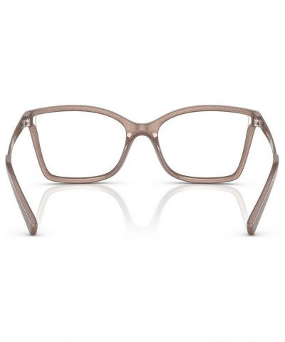 Women's Rectangle Eyeglasses MK405852-O Blush Camel Pearlized $30.24 Womens