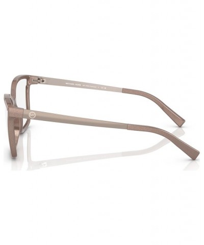 Women's Rectangle Eyeglasses MK405852-O Blush Camel Pearlized $30.24 Womens