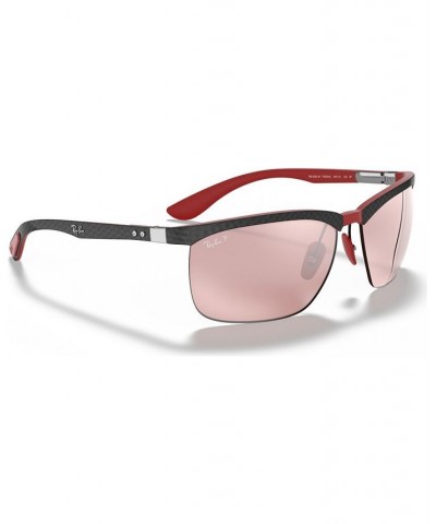 Men's Polarized Sunglasses RB8324M Scuderia Ferrari Collection 63 DK CARBON ON RUBBER RED FERRAR/PURPLE MIR SILVER POLAR $22....