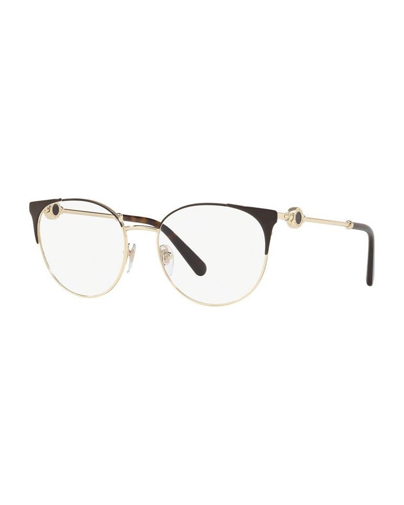 BV2203 Women's Round Eyeglasses Brown/Pale Gold-Tone $100.32 Womens