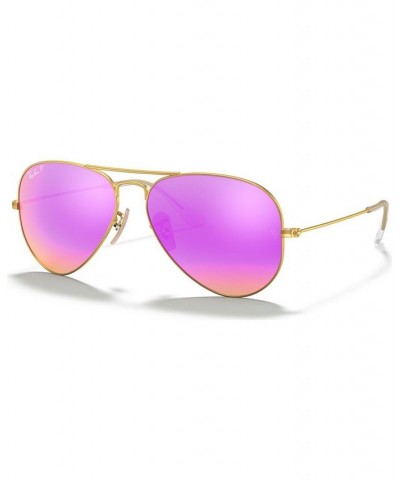 Polarized Sunglasses RB3025 AVIATOR MIRROR GOLD MATTE/ORANGE MIR POL $36.21 Unisex