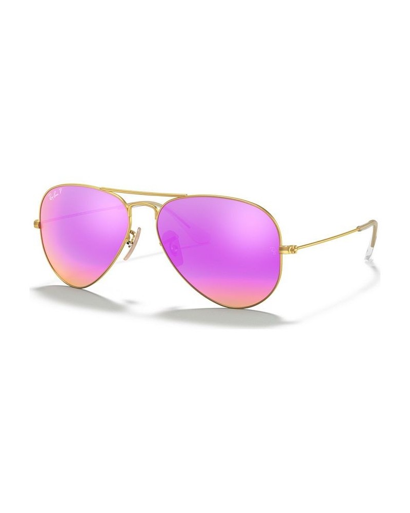 Polarized Sunglasses RB3025 AVIATOR MIRROR GOLD MATTE/ORANGE MIR POL $36.21 Unisex