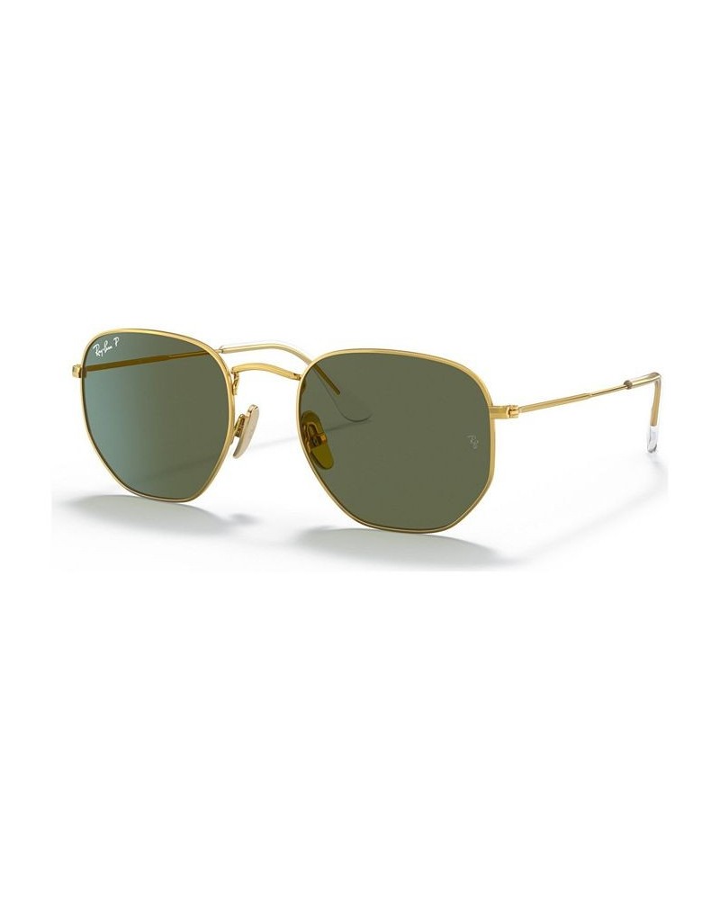 Unisex Polarized Sunglasses RB8148 HEXAGONAL 51 Legend Gold-Tone $62.86 Unisex