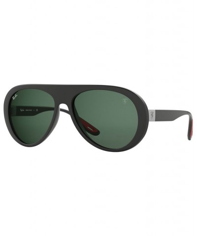 Men's Sunglasses RB4310M Scuderia Ferrari Collection 58 Black Matte - Green $59.50 Mens