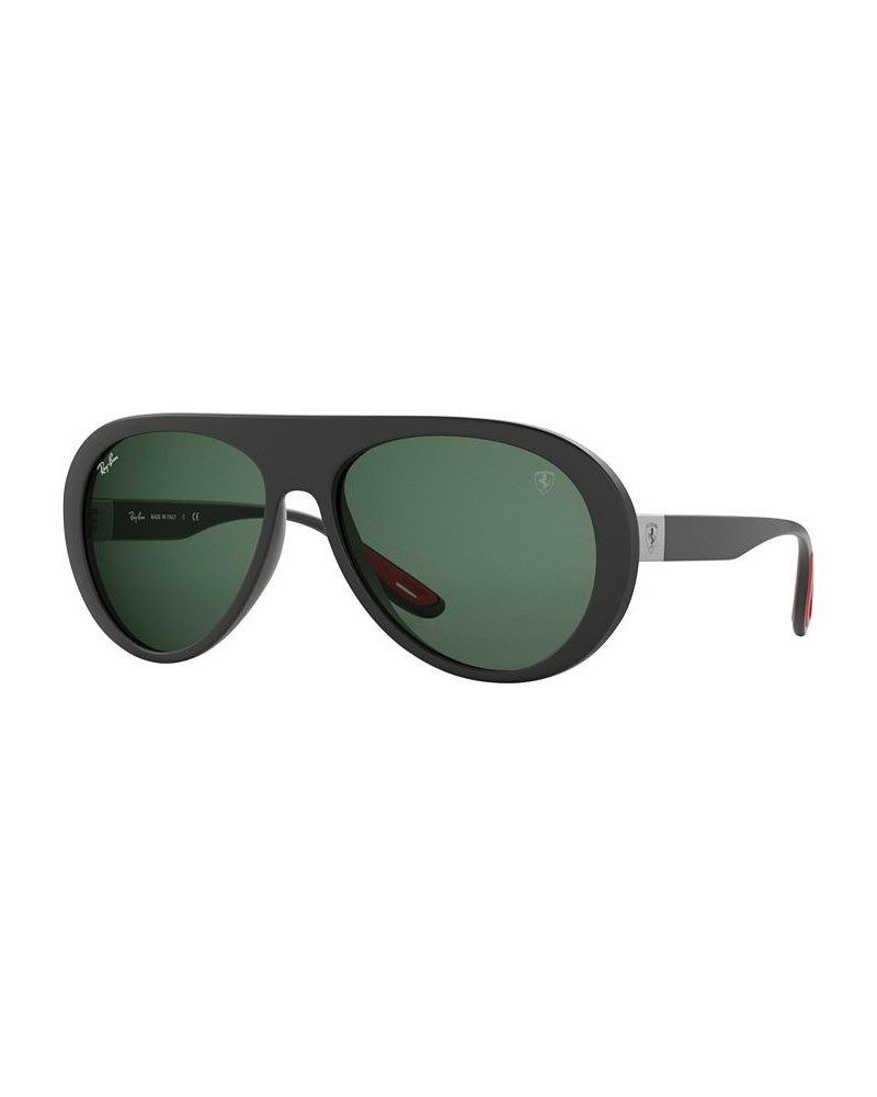 Men's Sunglasses RB4310M Scuderia Ferrari Collection 58 Black Matte - Green $59.50 Mens