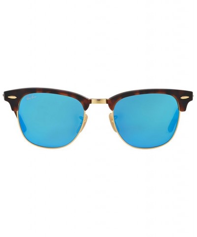 Unisex Sunglasses RB3016 51 CLUBMASTER MINERAL FLASH LENSES Gold - Blue Mirror $54.52 Unisex