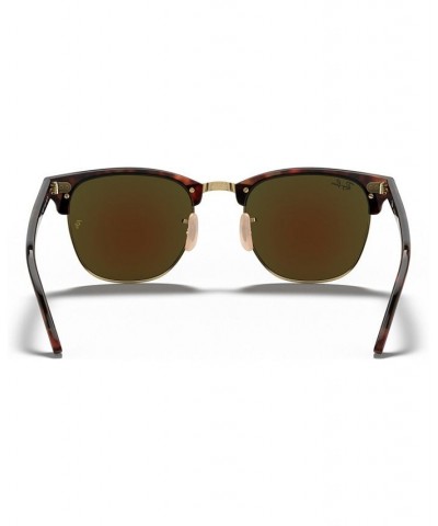 Unisex Sunglasses RB3016 51 CLUBMASTER MINERAL FLASH LENSES Gold - Blue Mirror $54.52 Unisex