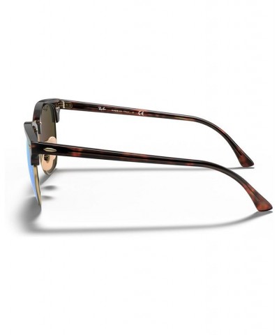 Unisex Sunglasses RB3016 51 CLUBMASTER MINERAL FLASH LENSES Gold - Blue Mirror $54.52 Unisex