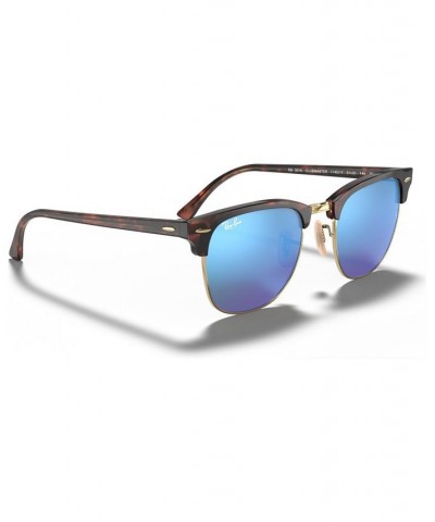 Unisex Sunglasses RB3016 51 CLUBMASTER MINERAL FLASH LENSES Gold - Blue Mirror $54.52 Unisex