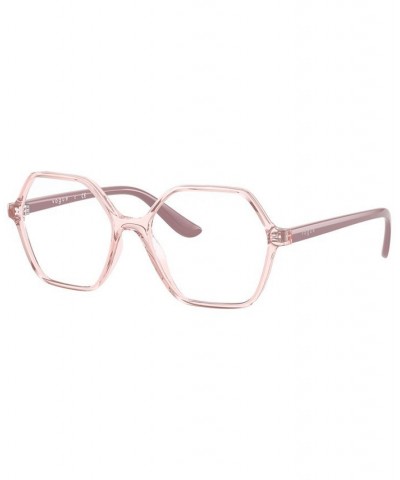VO5363F Women's Irregular Low Bridge Fit Eyeglasses Pink $7.48 Womens