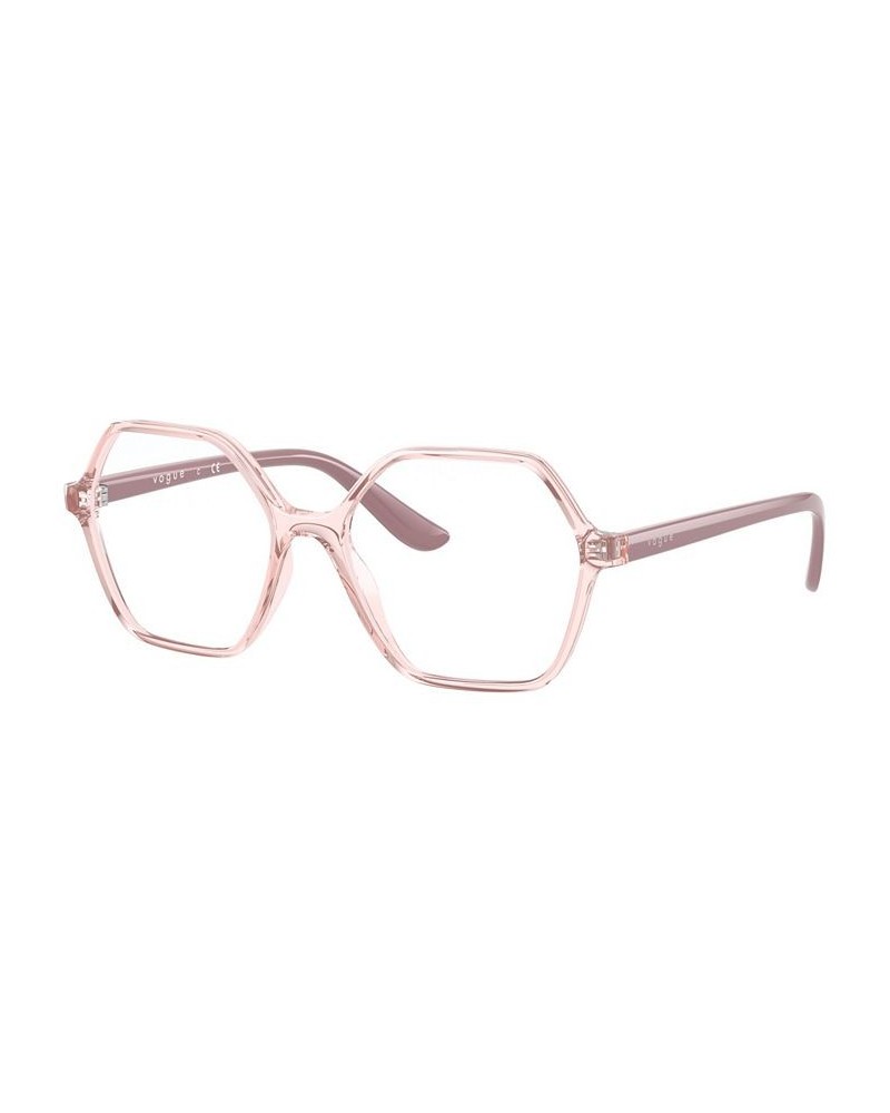 VO5363F Women's Irregular Low Bridge Fit Eyeglasses Pink $7.48 Womens