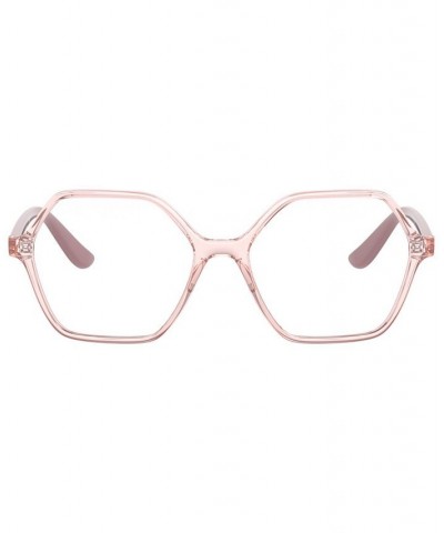 VO5363F Women's Irregular Low Bridge Fit Eyeglasses Pink $7.48 Womens