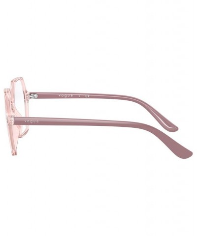 VO5363F Women's Irregular Low Bridge Fit Eyeglasses Pink $7.48 Womens